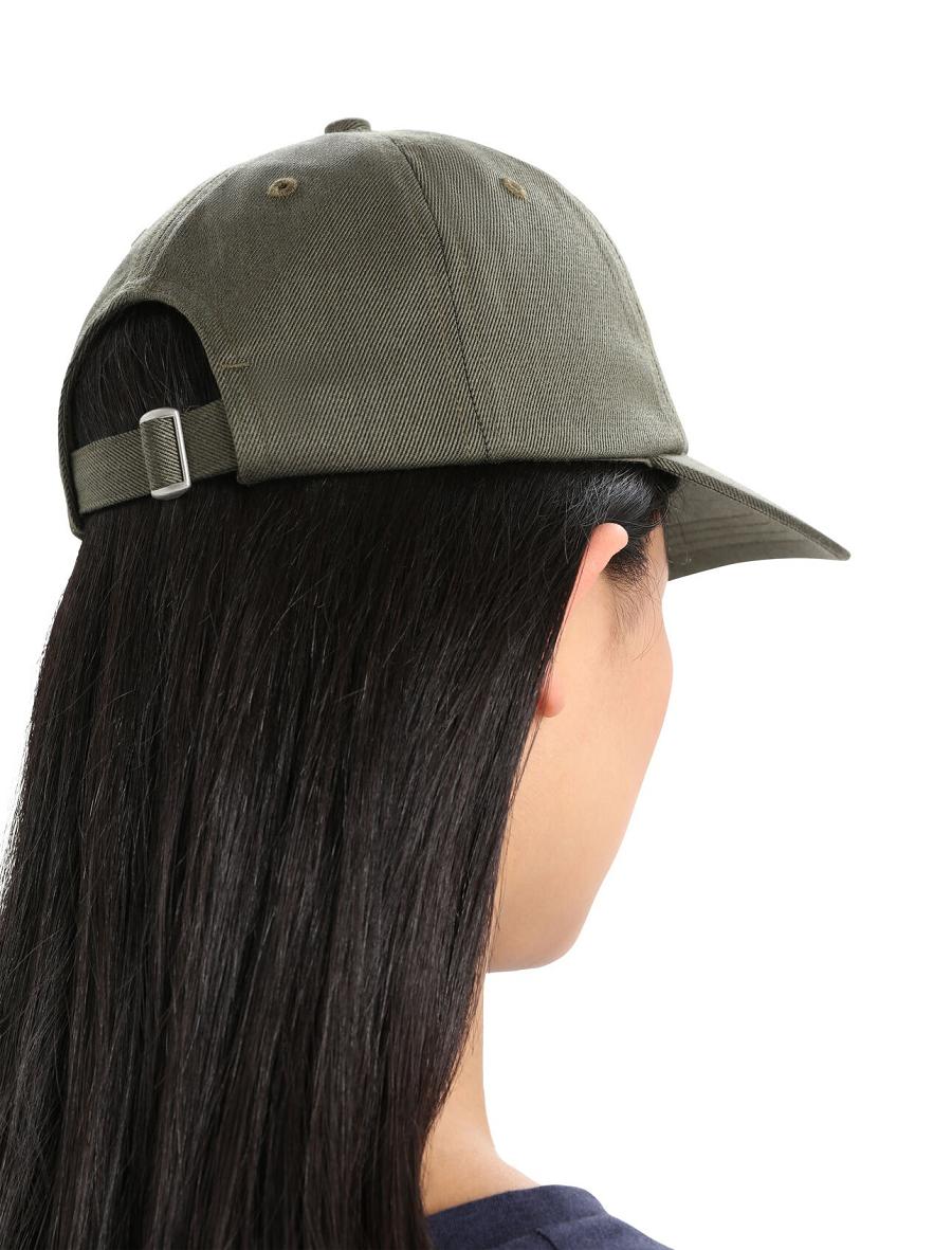 Women's Icebreaker Unisex Merino 6 Panel Hats Loden / Black | CA 1467TCEV